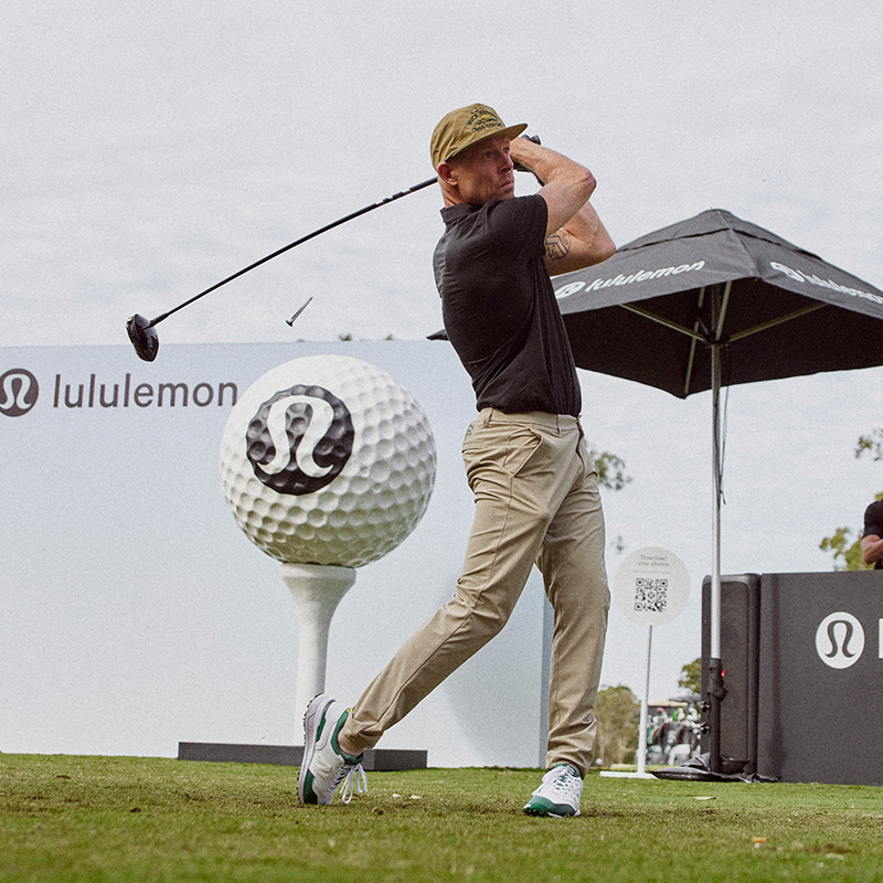 lululemon golf day event with Mick Fanning